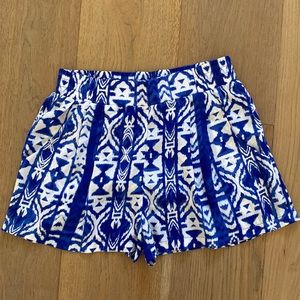 Blue and white Aztec shorts